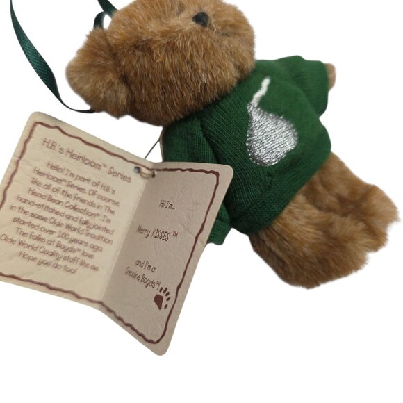 Boyds Bears Hershey Merry Kisses Bear Head Bean Collection Plush Ornament 4" - Picture 2 of 9